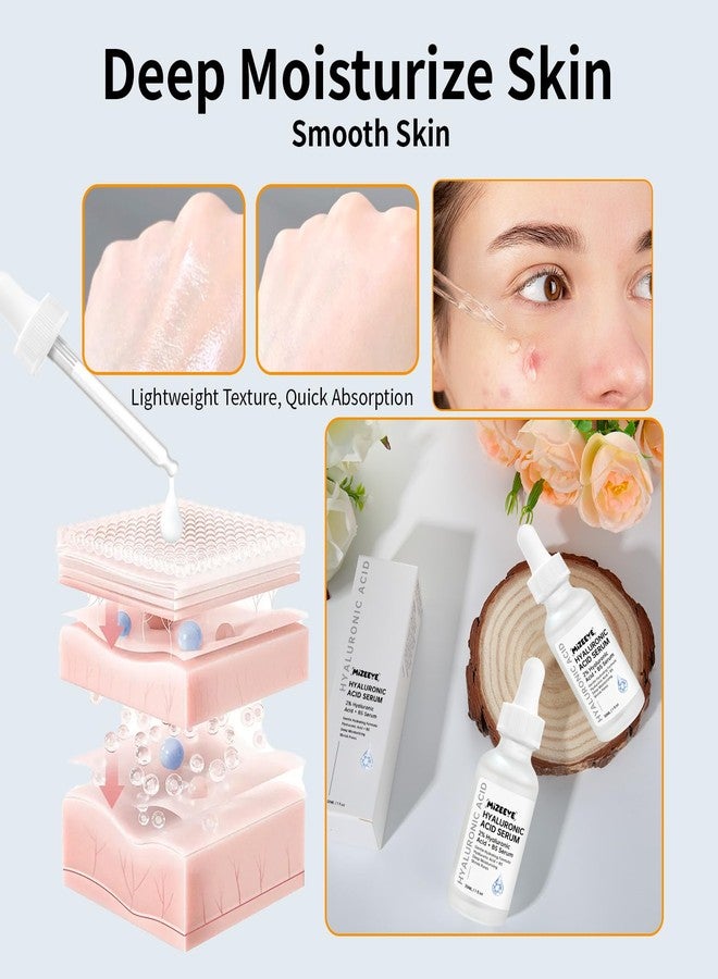 MIZEEYE Hyaluronic Acid 2% + B5 Facial Serum, 30ML Hyaluronic Acid Serum For Face, Moisturizing, Shrink Pores - Image 2